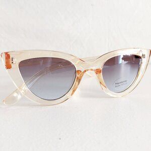Transparent Champagne Beige Cat Eye Sunglasses